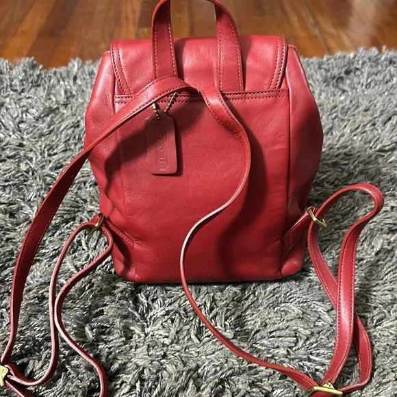 Coach Red Leather Backpack - Picture 3 of 8